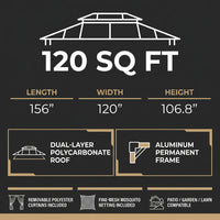 12'X10' Hardtop Gazebo, Aluminum Permanent Pavilion with Polycarbonate Double Roof, Removable Curtains & Mosquito Netting for Patio, Garden, Lawn, Upgrade Your Outdoors (Brown, 12'X10') — Results & Stats