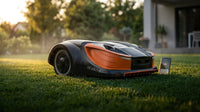 28-Volt 8 In. Cutting Width Robot Lawn Mower Revola X4E Mower, Brushless Wheel Motors, Cloudhawk App and Wifi Control — Lifestyle