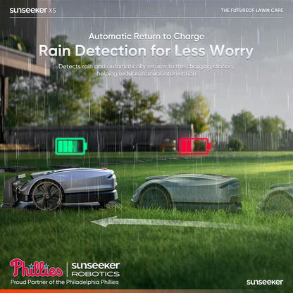 X5 AWD Wireless 8 In. Robot Lawn Mower for 0.5 Acre, No Boundary Wire, RTK plus Vision, AI Obstacle Avoidance